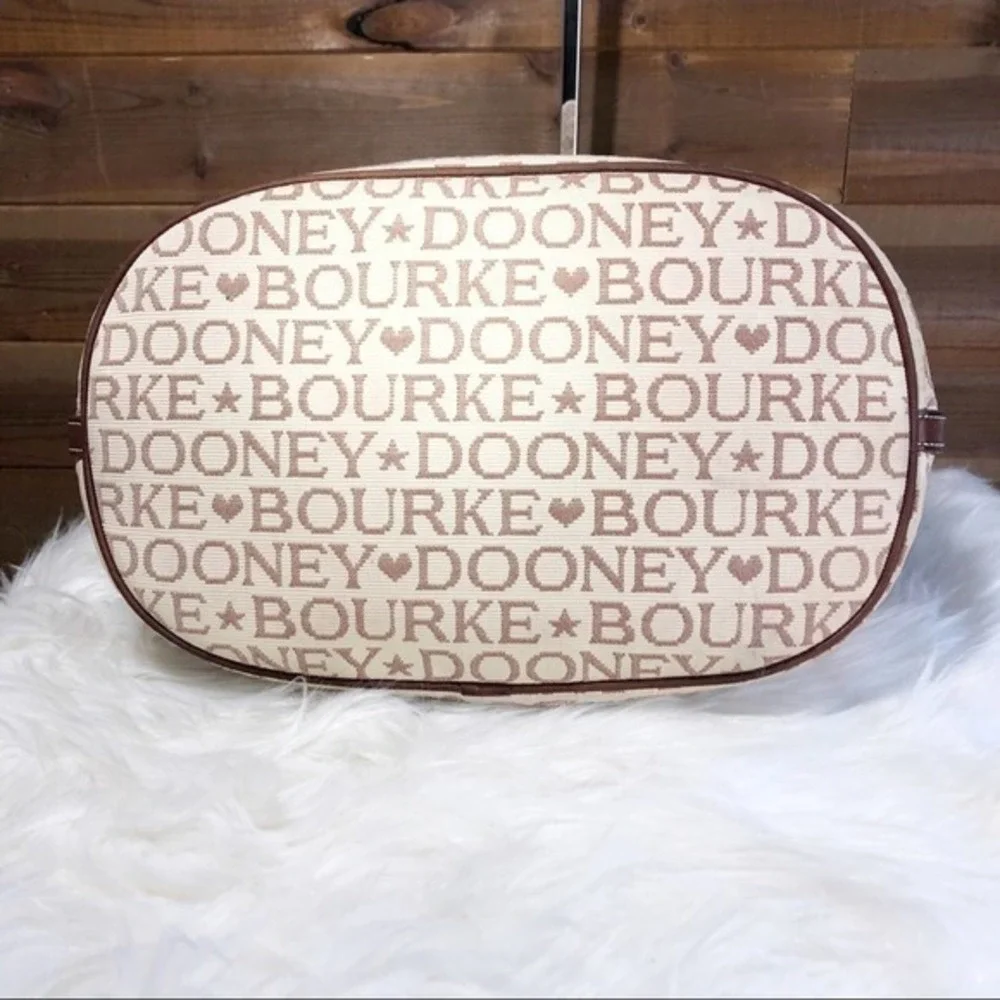 Dooney & Bourke Signature Cream Canvas Hobo Bag